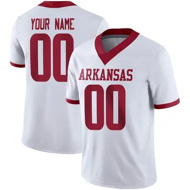 Men's Game Custom Arkansas Razorbacks Alternate Football Jersey - White
