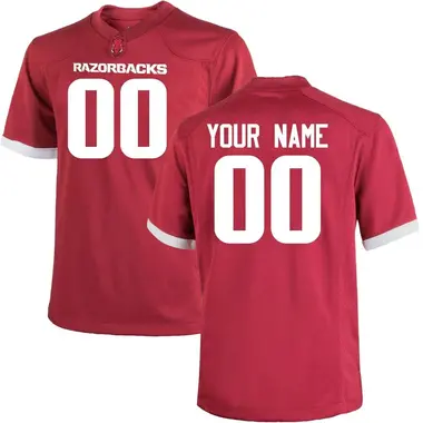Men's Game Custom Arkansas Razorbacks Cardinal Football College Jersey
