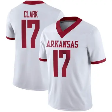 Men's Game Hudson Clark Arkansas Razorbacks Alternate Football Jersey - White