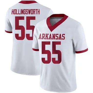Men's Game JJ Hollingsworth Arkansas Razorbacks Alternate Football Jersey - White