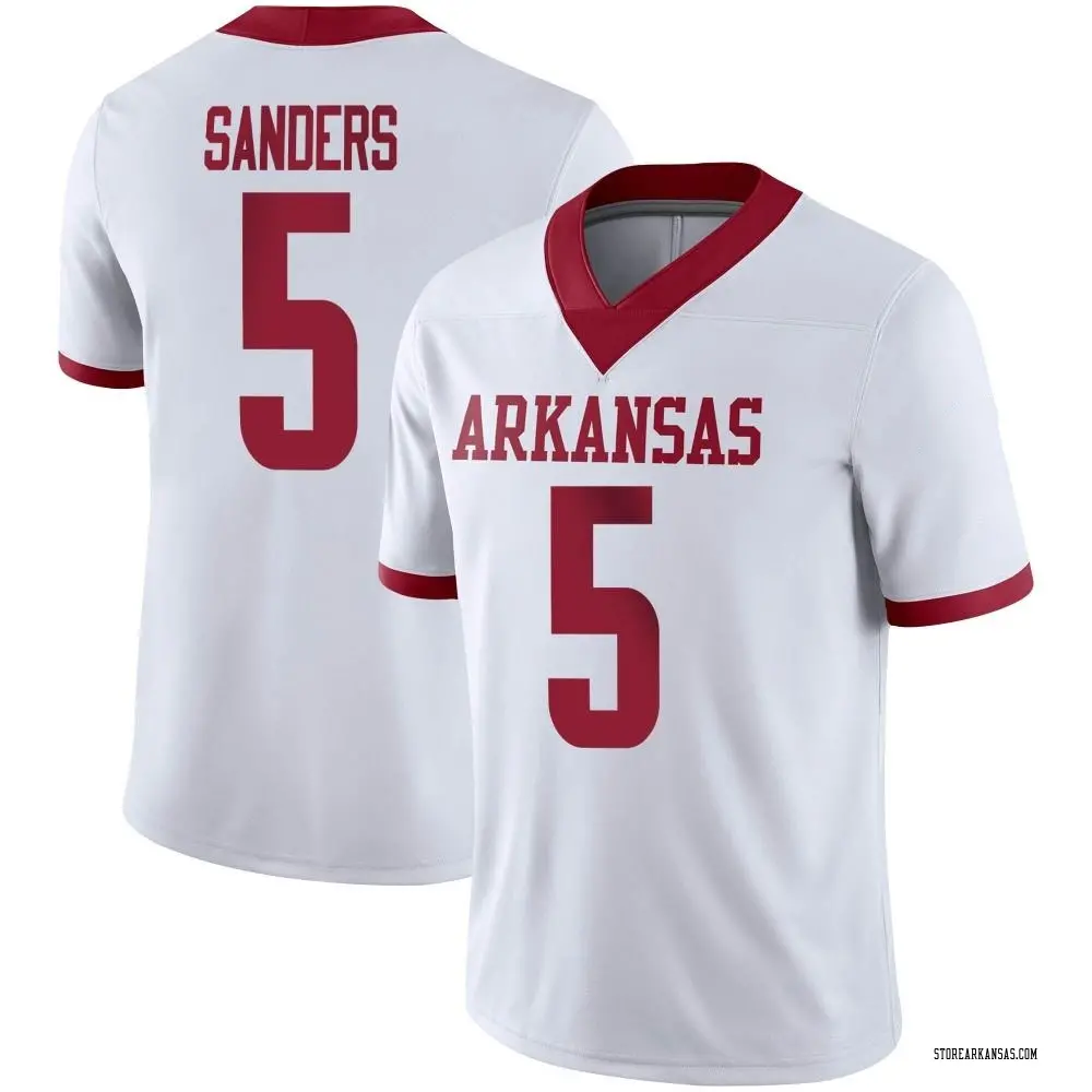 Men's Game Raheim Sanders Arkansas Razorbacks Alternate Football Jersey - White