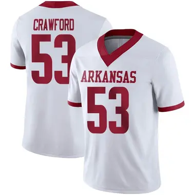 Men's Game Ty'Kieast Crawford Arkansas Razorbacks Alternate Football Jersey - White