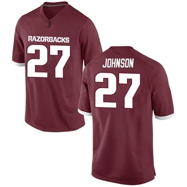 Men's Replica Ahkhari Johnson Arkansas Razorbacks Football College Jersey - Red