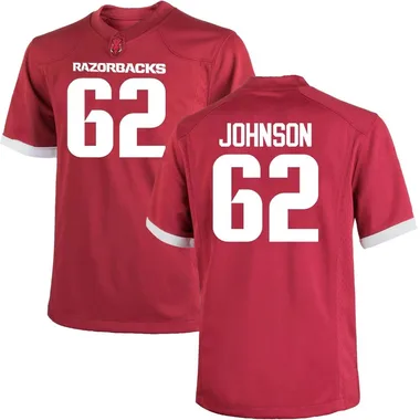 Men's Replica Alex Johnson Arkansas Razorbacks Cardinal Football College Jersey
