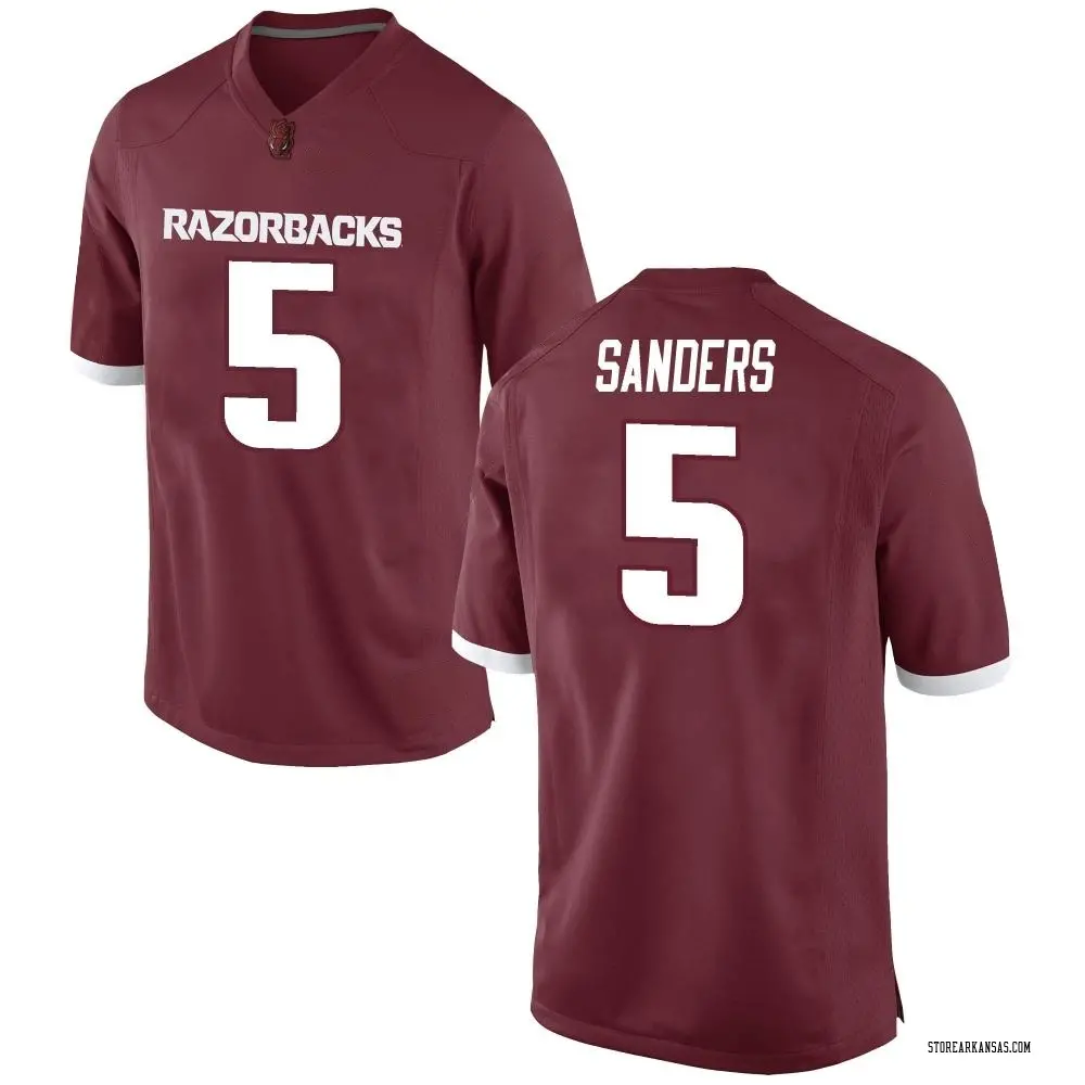 Men's Replica Raheim Sanders Arkansas Razorbacks Football College Jersey - Red