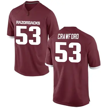 Men's Replica Ty'Kieast Crawford Arkansas Razorbacks Football College Jersey - Red