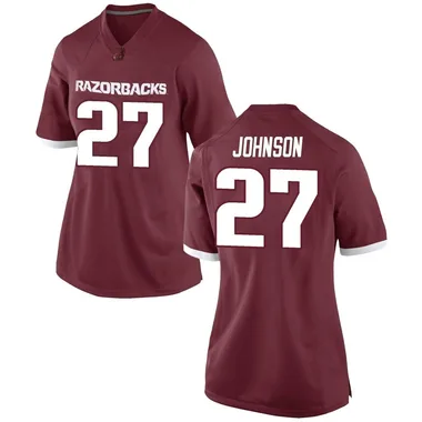 Women's Replica Ahkhari Johnson Arkansas Razorbacks Football College Jersey - Red