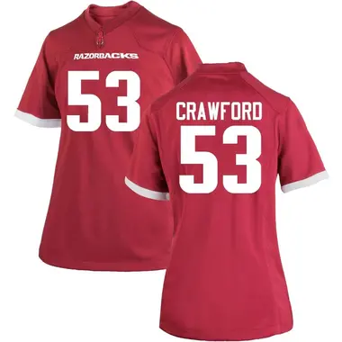 Women's Replica Ty'Kieast Crawford Arkansas Razorbacks Cardinal Football College Jersey