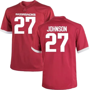Youth Game Ahkhari Johnson Arkansas Razorbacks Cardinal Football College Jersey
